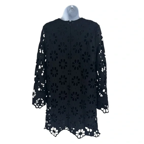 Tuckernuck NWT Black Lace Hutton Mini Dress – Size M – Bell Sleeve Shift Dress - Picture 5 of 10
